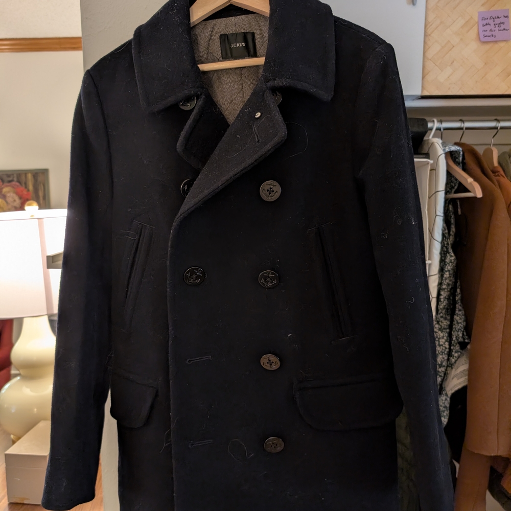 J. Crew Men's Black Peacoat
